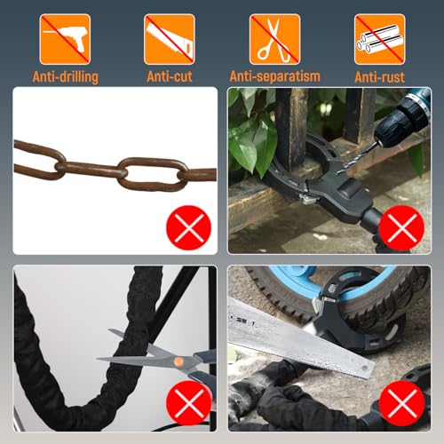 Alloy Electric Scooter Chain Lock with Three Keys