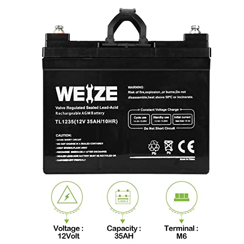 WEIZE 12V 35AH Scooter Battery Set of 2