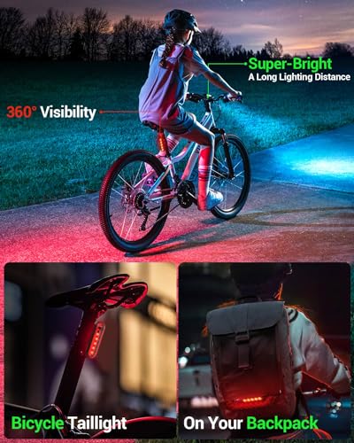 Victoper USB Rechargeable Bright Bike Light Set