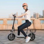 Jasion Foldable Electric Scooter with Seat and Basket
