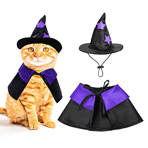 Pet Halloween Witch Costume with Hat and Bells