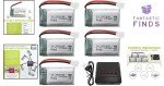 5-Pack 400mAh Li-ion Batteries with 5-in-1 Charger