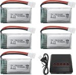 5-Pack 400mAh Li-ion Batteries with 5-in-1 Charger