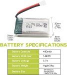 5-Pack 400mAh Li-ion Batteries with 5-in-1 Charger