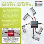 5-Pack 400mAh Li-ion Batteries with 5-in-1 Charger