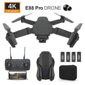4K HD Dual Camera Foldable RC Drone with 4 Batteries
