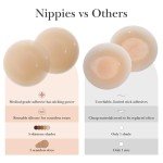 Sticky Reusable Silicone Nipple Covers with Travel Box