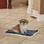 Reversible Paw Print Dog Bed in Blue/White