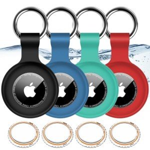 4-Pack Waterproof AirTag Holders with Keychain