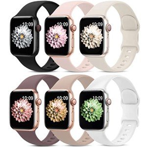 6 Pack Silicone Sport Bands for Apple Watch