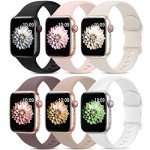 6 Pack Silicone Sport Bands for Apple Watch