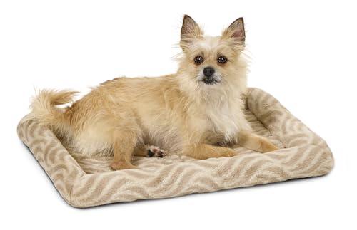 Tan Deluxe Wave Bolster Bed for Small Dogs