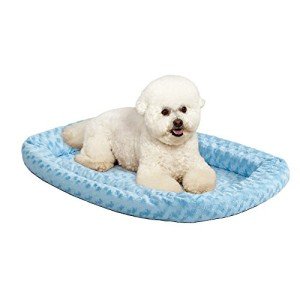 Cozy Blue Double Bolster Bed for Toy Dogs
