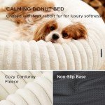 Cozy Donut Cat and Small Dog Bed - Cream