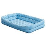 Cozy Blue Double Bolster Bed for Toy Dogs