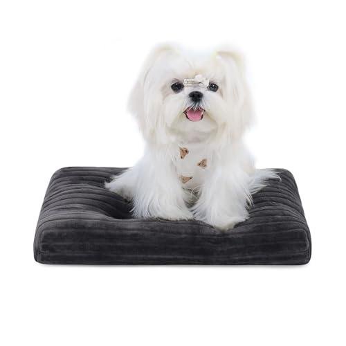 Deluxe Flannel Dog Crate Bed - Gray, 17x11 Inch