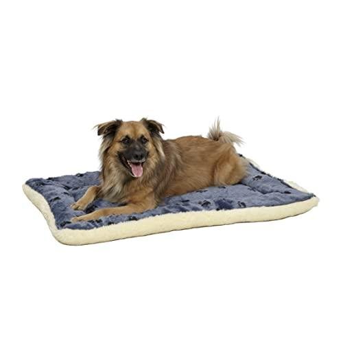 Reversible Blue/White Paw Print Dog Bed 35"x21