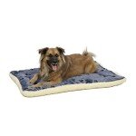 Reversible Blue/White Paw Print Dog Bed 35"x21