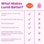 Lume Whole Body Deodorant Stick - Unscented, 72 Hour Odor Control