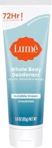 Lume Whole Body Deodorant - Unscented Cream Tube