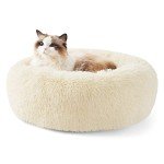 Cozy Round Cat Bed for Indoor Cats - Oat Milk