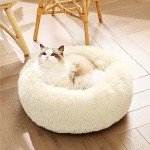 Cozy Round Cat Bed for Indoor Cats - Oat Milk