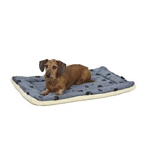 Reversible Blue/White Paw Print Dog Bed 28.5”