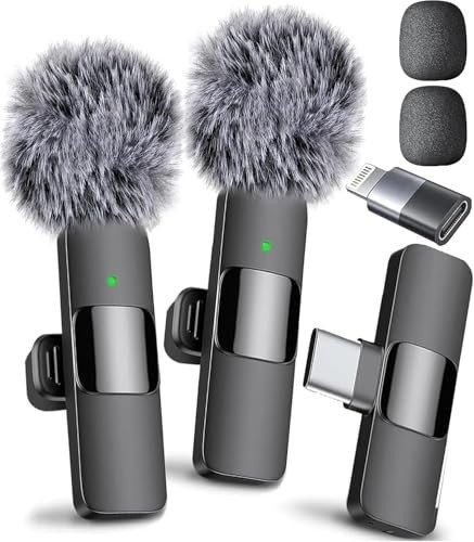 Wireless Lavalier Microphones for Video Recording - 2 Pack