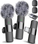 Wireless Lavalier Microphones for Video Recording - 2 Pack