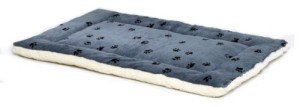 Reversible Paw Print Dog Bed in Blue/White