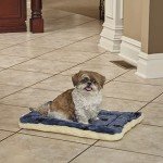Reversible Paw Print Dog Bed in Blue/White