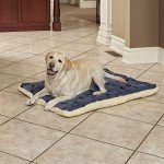 Reversible Blue & White Paw Print Dog Bed
