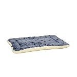 Reversible Blue & White Paw Print Dog Bed