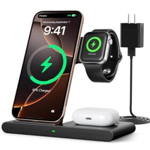 Portable 3-in-1 Wireless Charger for Apple & Android