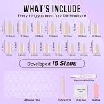 White Almond French Tip Press On Nails Kit