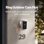 Ring Outdoor Cam Plus - Battery, 2K Video, White