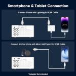 TMY 1080P Mini Bluetooth Projector with Screen