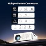 TMY 1080P Mini Bluetooth Projector with Screen