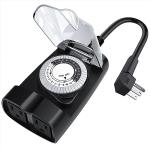 G-Homa 24 Hour Waterproof Outdoor Timer Outlet
