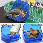 Bird Bath Tub for Cage Birds - Blue