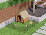 HOMIDEC 14-Panel Pet Playpen and Rabbit Run