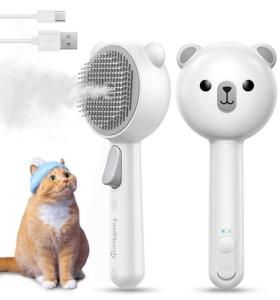 FEELNEEDY Cat Brush with Spray and Release Button