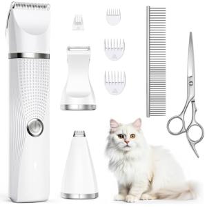Cat Grooming Clippers Kit with Low Noise Trimmer