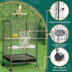 Yaheetech 89.5cm Open-Top Bird Cage with Stand
