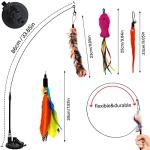 Interactive Cat Toy with 5 Feather Accessories