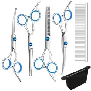 6-Piece Curved Dog Grooming Scissors Set