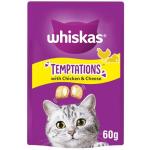 Whiskas Temptations Chicken & Cheese Cat Treats 60g