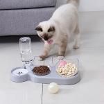 3-In-1 Cat Bowl Set with Water Dispenser