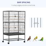 PawHut Large Grey Bird Cage with Stand