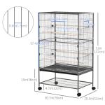 PawHut Large Grey Bird Cage with Stand